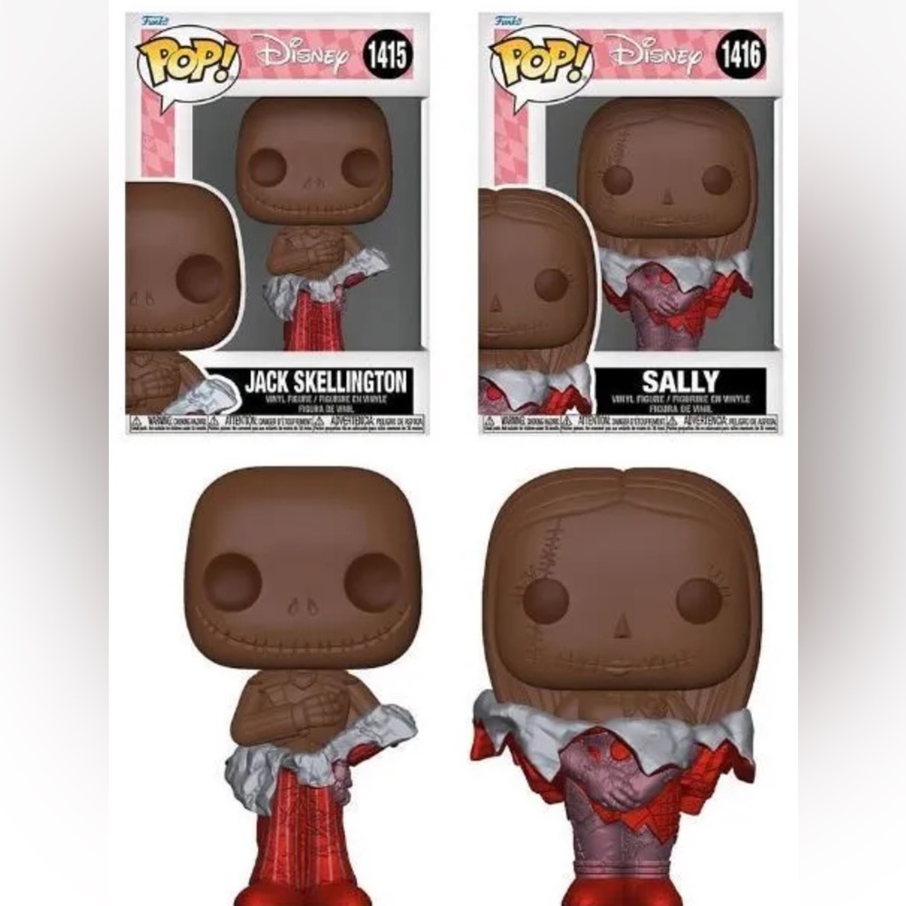 2 New Funko Pop! Disney Valentine’s Chocolate Jack Skellington #1415~Sally #1416